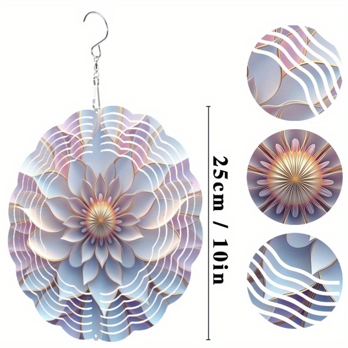 

Металлический ветряной спиннер, уличный декор для сада, 3D ветряной колокольчик, не требует электричества, для патио, двора, балкона, весенне-летнее украшение 01A