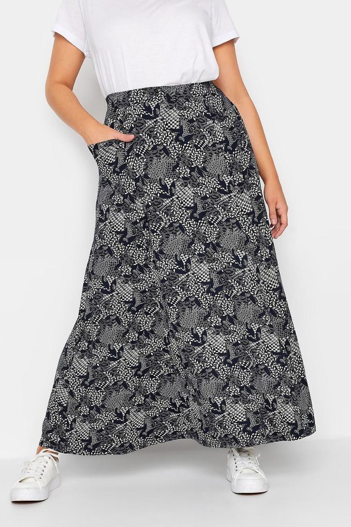 Damenstil Übergröße Rock Plus Size Langer Rock mit Taschen 160234