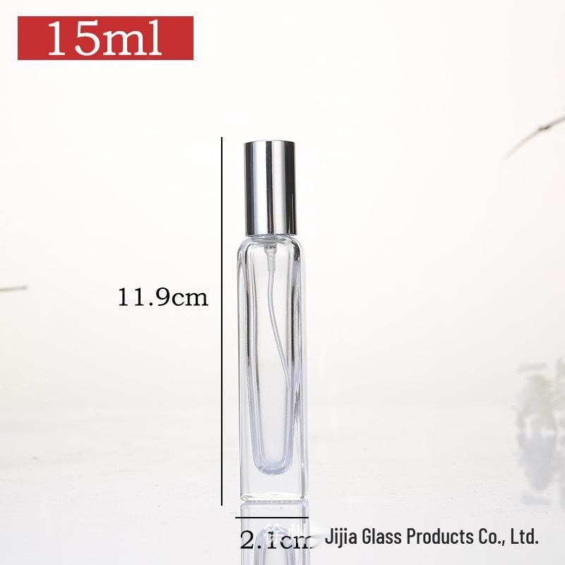 Compact Transparent Glass Perfume Decanting and Spray Bottle