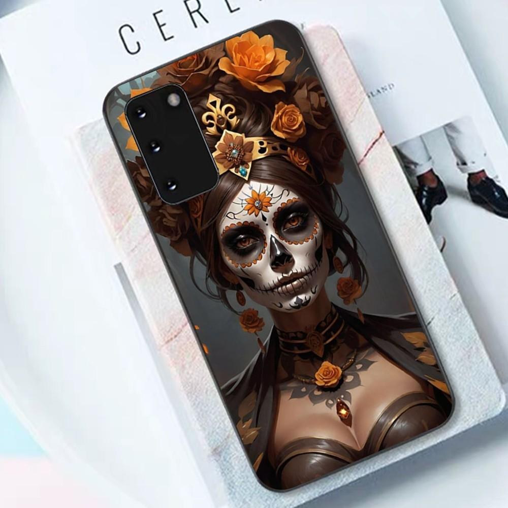 Catrina Beautiful Rose Girl Skull Phone Case For Samsung S 9 10 20 21 22 23 30 23 24 Plus Lite Ultra FE S10lite Fundas