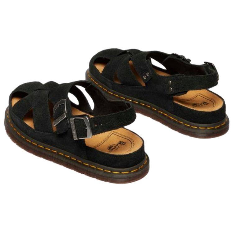 Dr. Martens Archive Sandały Rybackie Zamszowe Codzienne Wygodne Rzymskie Sandały Unisex Czarne 40787001