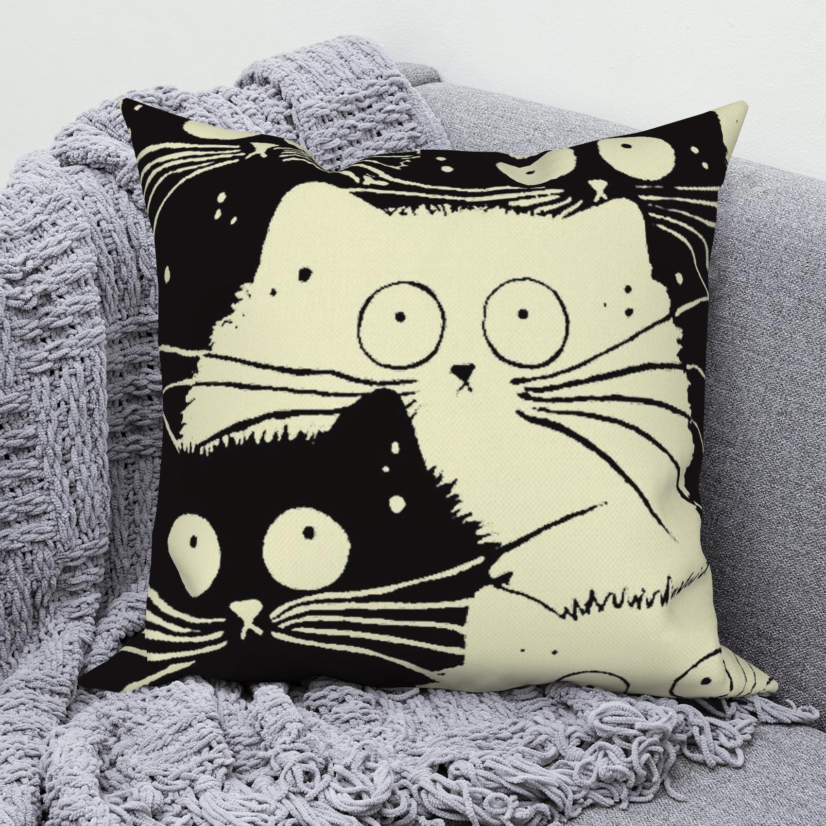 

Чехол на подушку из полиэстера с милым кошачьим принтом, современный домашний декор для гостиной, дивана, подушка, наволочка 45X45CM