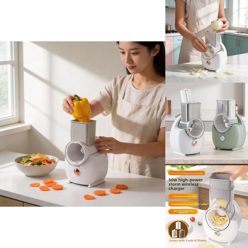 Home Kitchen Automatic Vegetable Chopper With Stainless Steel Blades For Easy Prep