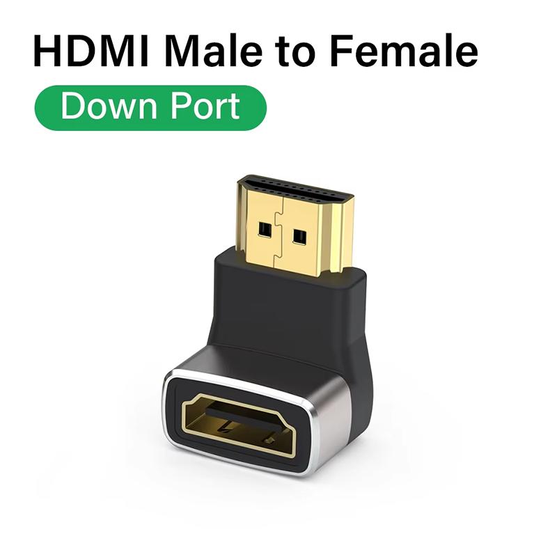 8K HDMI 2.1 Cable Adapter 90 Degree Right Angle Male To Female Connector 4K 8K HDMI Extender for TV Stick PS4 PS5 Xbox PC Laptop