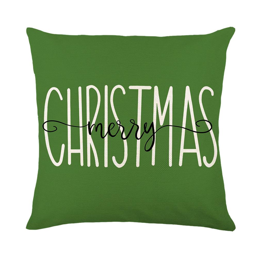 Santa Claus Linen Printed Pillow Cover Home Living Room Sofa Cushion Cover Bedroom Pillow Cover