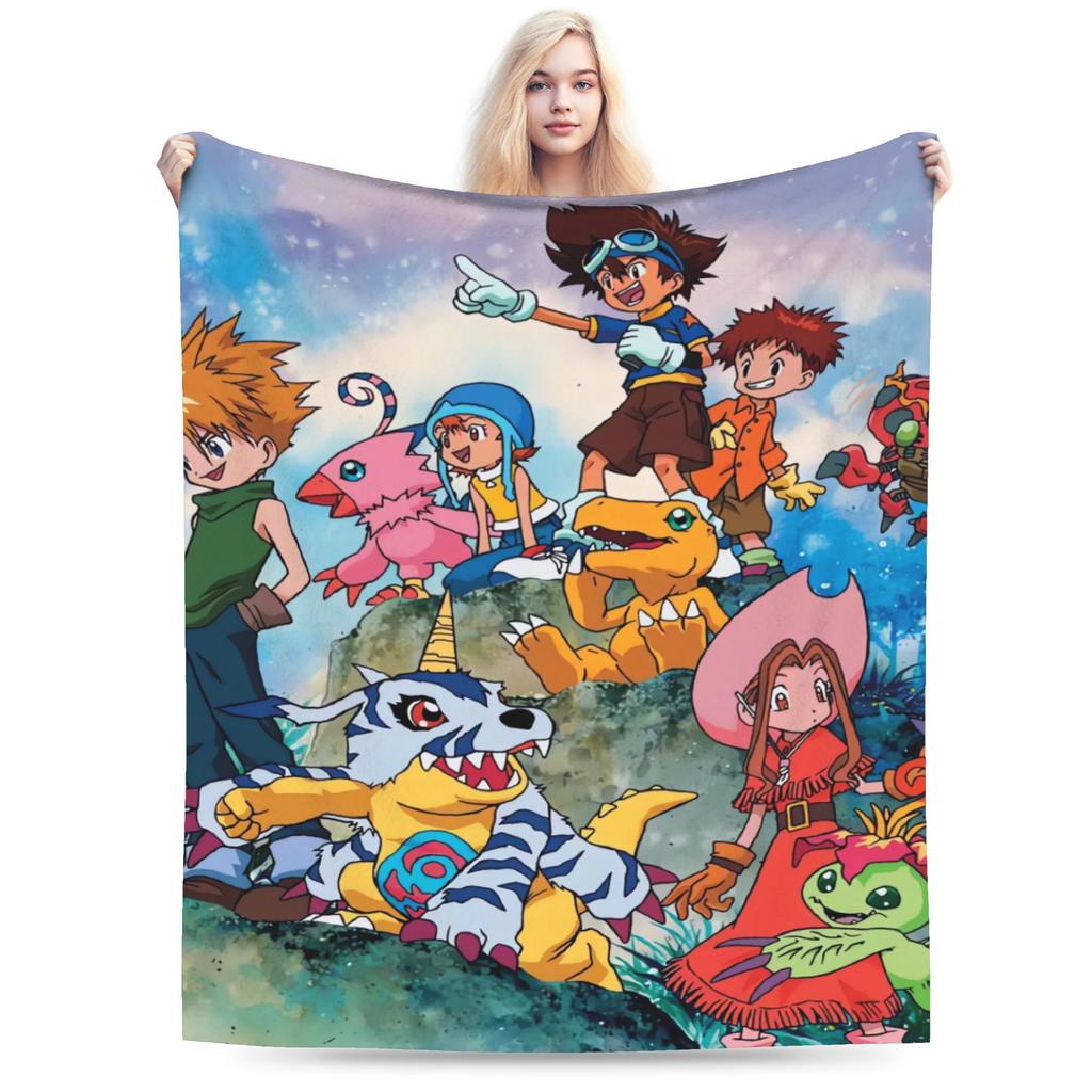 Digimon Adventure Blanket Quality Super Soft Bedding Throws Spring Children Home Decor Street Trend Bedspread