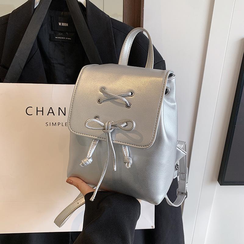 Bow Double Shoulder Bag Women's New Fashion Backpack Cute Portable Shoulder Bag School Bag