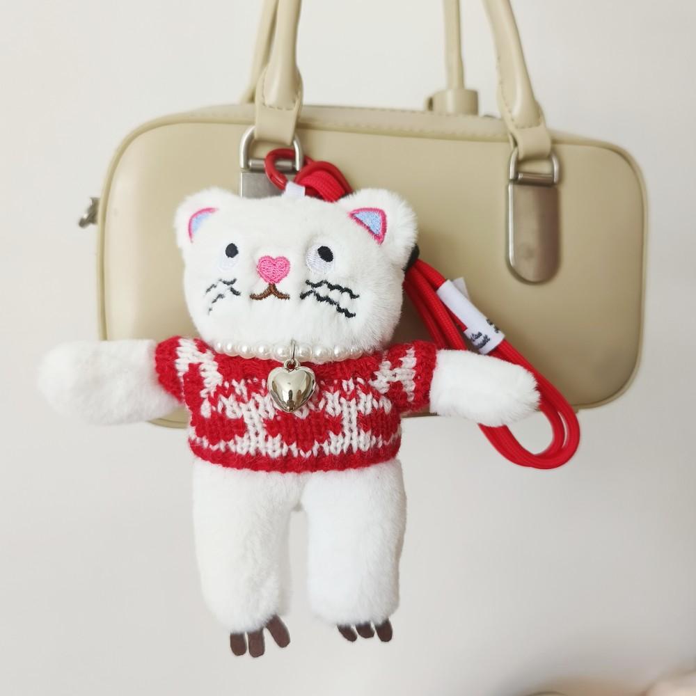 15cm Kawaii Katze Plüsch Schlüsselanhänger Rosa Katze Plüsch Anhänger Tiere Puppe Schlüsselanhänger Auto Schlüssel Dekorationen Puppen Mädchen Frauen Tasche Zubehör