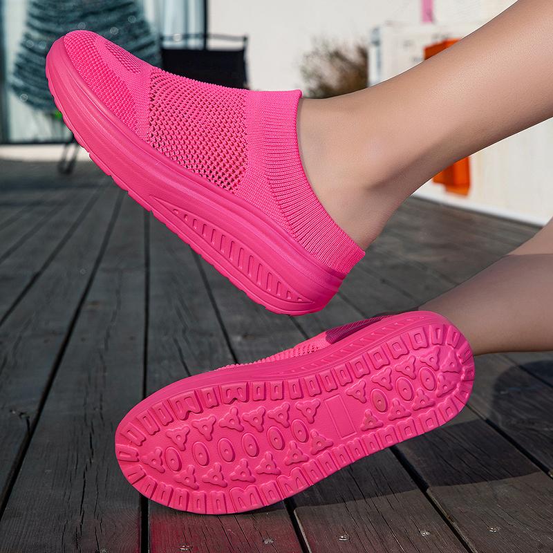 Women Slide Slippers Elevator Mules Sandals Slip on Summer Casual Clogs White Pink Black Purple Lightweight Socks Shoes Plus Size 41 42 43