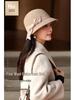 Women's Retro Black Wool Bucket Hat - Autumn/Winter Trendy Japanese Fashion.