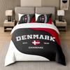 3Pcs Bedding SetDenmark Football Soft Bed Sheet and Two Pillowcases Home Bedroom Decor