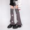 Polainas Punk para Mulheres Fofas Estrela Tricotadas Flare Longas para Botas com Meias Acima do Joelho Conjunto Roupa de Inverno Outono