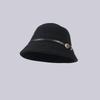 Belt Wool Hat Women's Autumn and Winter Fashion Simple Small Edge Bucket Hat Women's Face Small Dome Basin Hat Versatile