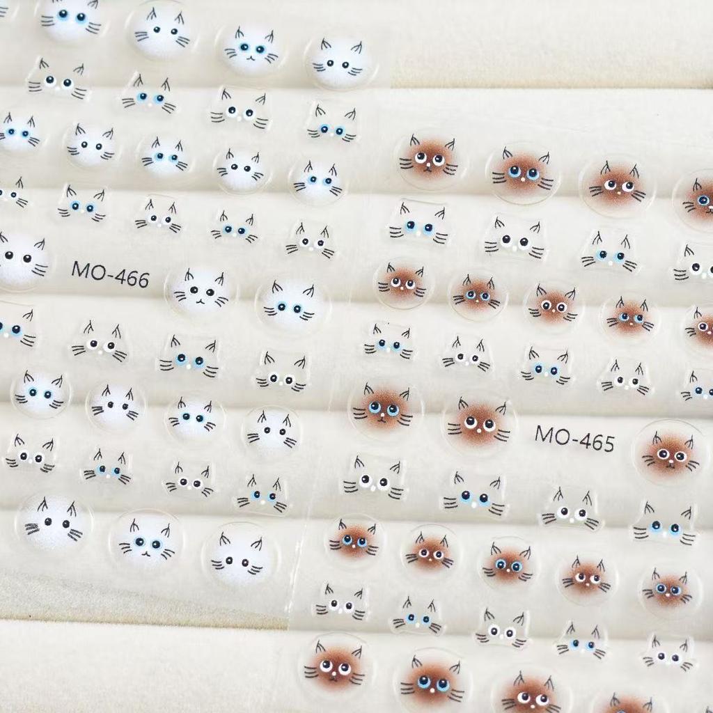 Cute Cat Cartoon Big Eyes Cute Thin Ligament Glue Nail Decoration Sticker Nail Sticker Sticker Sticker Sticker