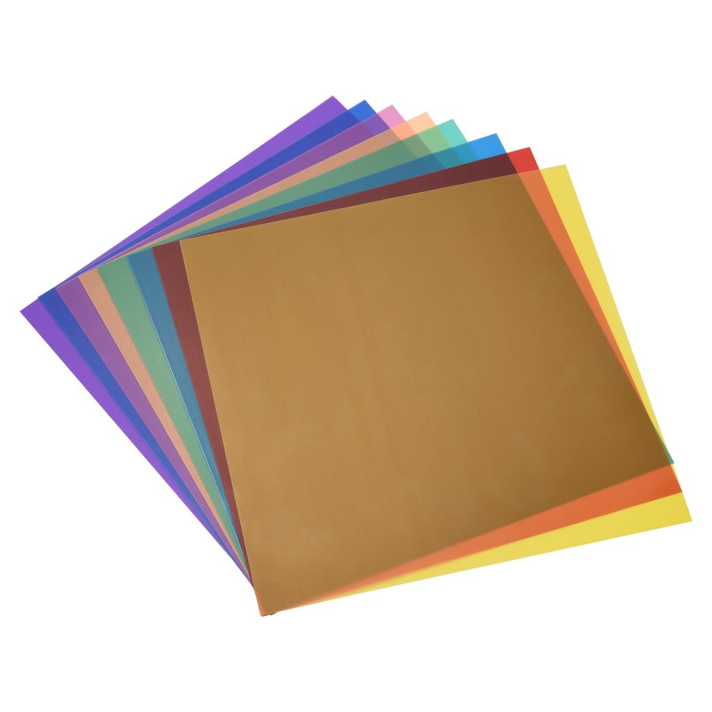 8 ColorsCelsiusset Transparent Gel Lighting Filter 30 * 30cmCelsius 12 * 12in Coloured Overlays Tinted Correction Gels Light Filters Plastic Sheets Fo