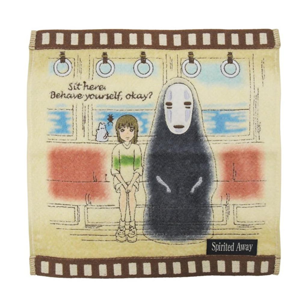 Marushin Mini Towel Ghibli Spirited Away Film Kaonashi Handkerchief Character Cotton Antibacterial Odor Resistant Organic Cotton Present Gift Birthday