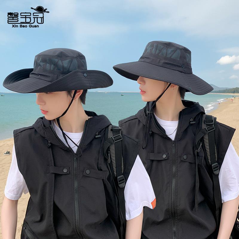 9239 spring and summer sun protection sun hat male outdoor travel mountaineering fishing sun hat big brim breathable bucket hat