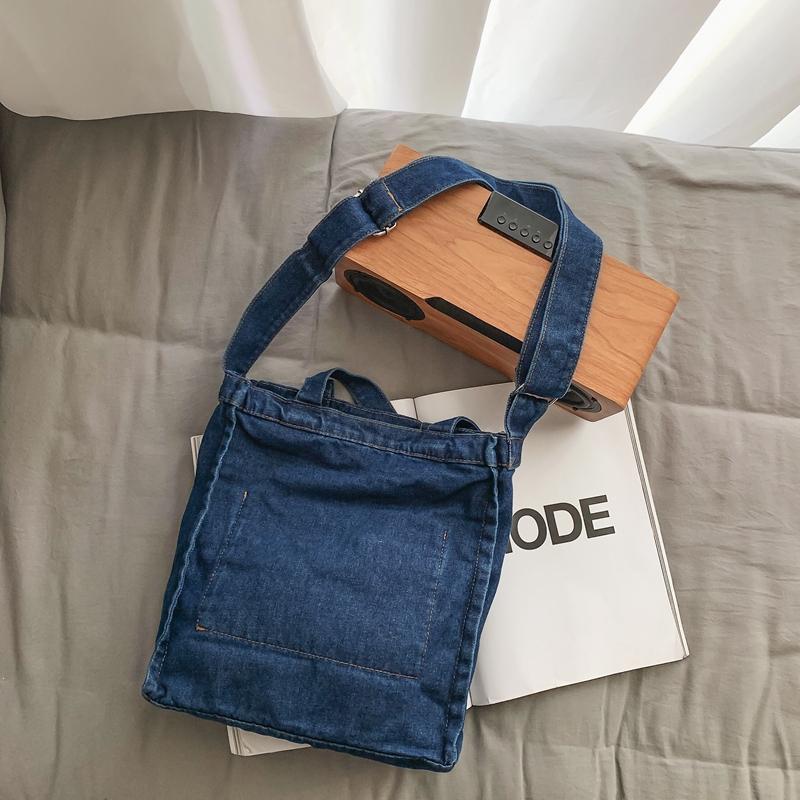 Denim Crossbody Bag Women's Large Capacity Messenger Bag Student Shoulder Tote Bag