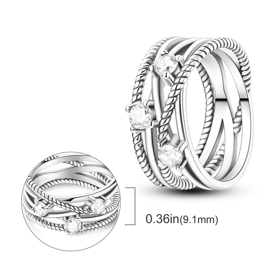 Copper Plated Mystic Star Shape Ring Infinite Love Authentic Design Zircon CZ Wedding Rings Jewellery Women Gift