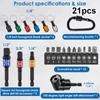 21/42Pcs 1/4 Inch Hex Shank Screwdriver Bit Holder Zinc Alloy Bit Rod Key Chain Adapter Drill Bit Quick Replacement Portable Han
