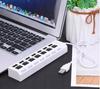 Fast Usb2.0 Hub Splitter 7 Ports Leds Adapter White Switches