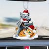 Hanging Santa Hat Cats Pendant Flat Christmas Decorations  Xmas Gifts