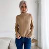 Vintage Mode Elegant Lässig Damen Unterteil Rollkragen Einfarbig Langarm Twist Trägerloser Pullover
