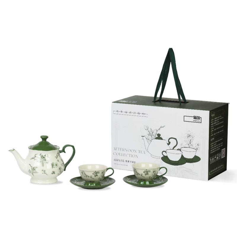 

SOLECASA Керамический чайный сервиз Зеленые цветы Чайник Чайная чашка и блюдце Винтажный стиль Чайные вечеринки чайная посуда Фарфоровая кофейная чашка и блюдце зелёный