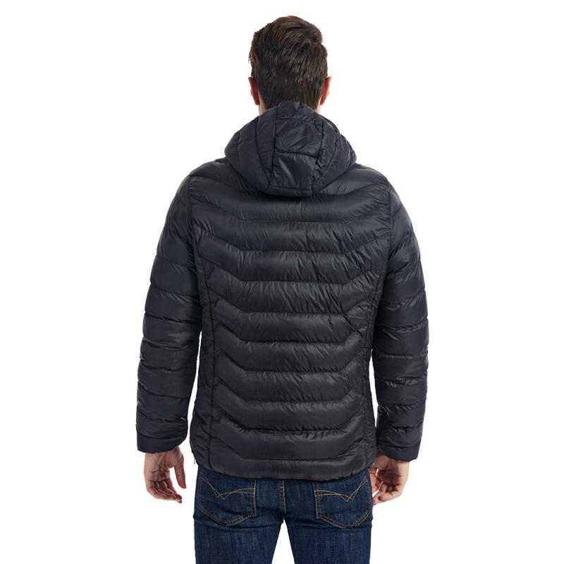 Regulowana Inteligentna Podgrzewana Bawełniana Kurtka z Kapturem - Ciepły Zimowy Płaszcz Plus Size