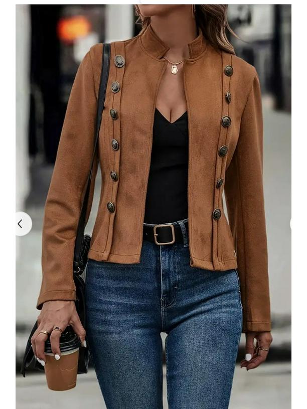 Retro Double-Breasted Suede Coat