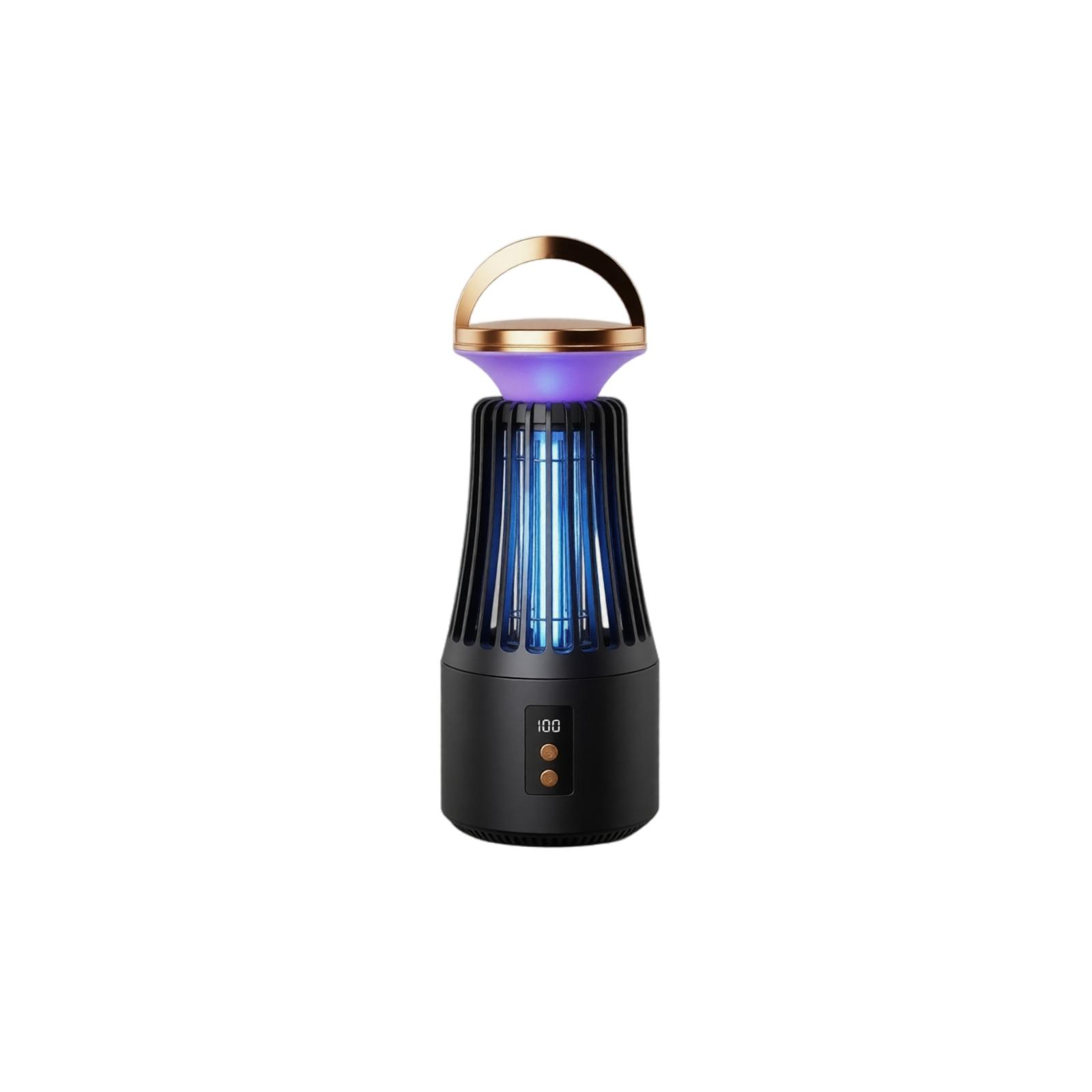 

Electric Mosquito Killer Lamp with Handle Indoor Outdoor Use Mosquito Trap Insect Zapper Timed Operation Quiet Fan Powered one size золотой