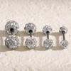 Exquisite Rhinestone Double-Head Screw Back Earrings - Light Luxury & Minimalist French Style for Women