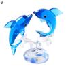 Dolphin Statue Clear Vivid Colorful Lovely Small Animal Glass Miniature Home Decoration