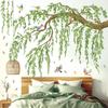 DECOWALL Large Hanging Tree Branch Wall Sticker with Green Leaves and Birds Perfect for Living Wall Home Infant Gift - Kids' Rooms, Bedrooms, Rooms,