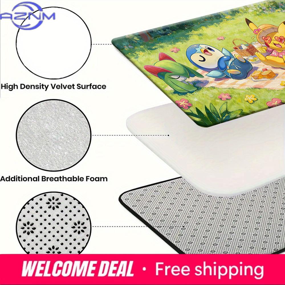 Pokemon Cute Characters Picnic Print Non-slip Doormat, Soft Absorbent Floor Rug for Home Decor