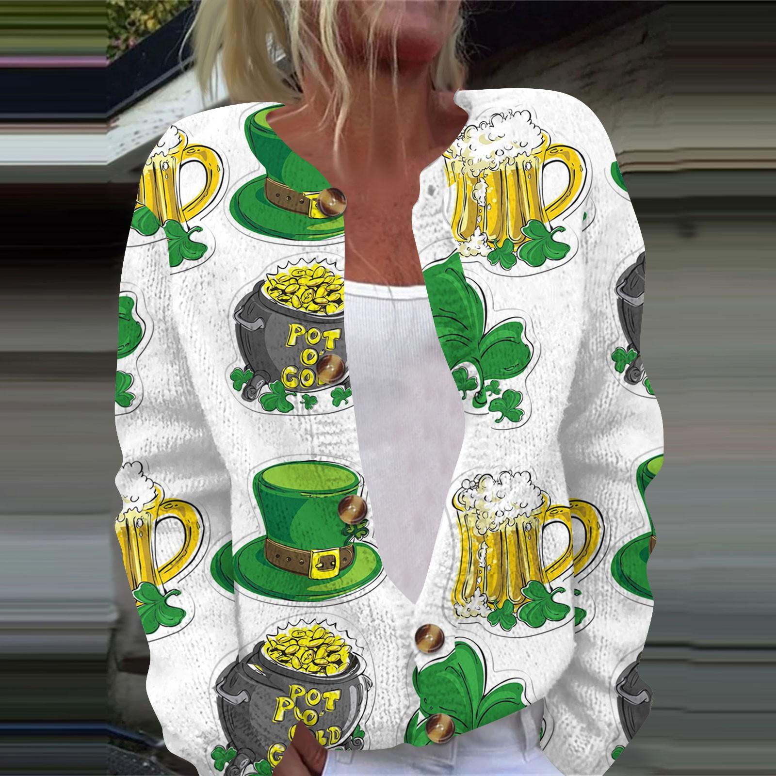 

Женская модная принтованная куртка с длинным рукавом и вязанным кардиганом на пуговицах L зелёный