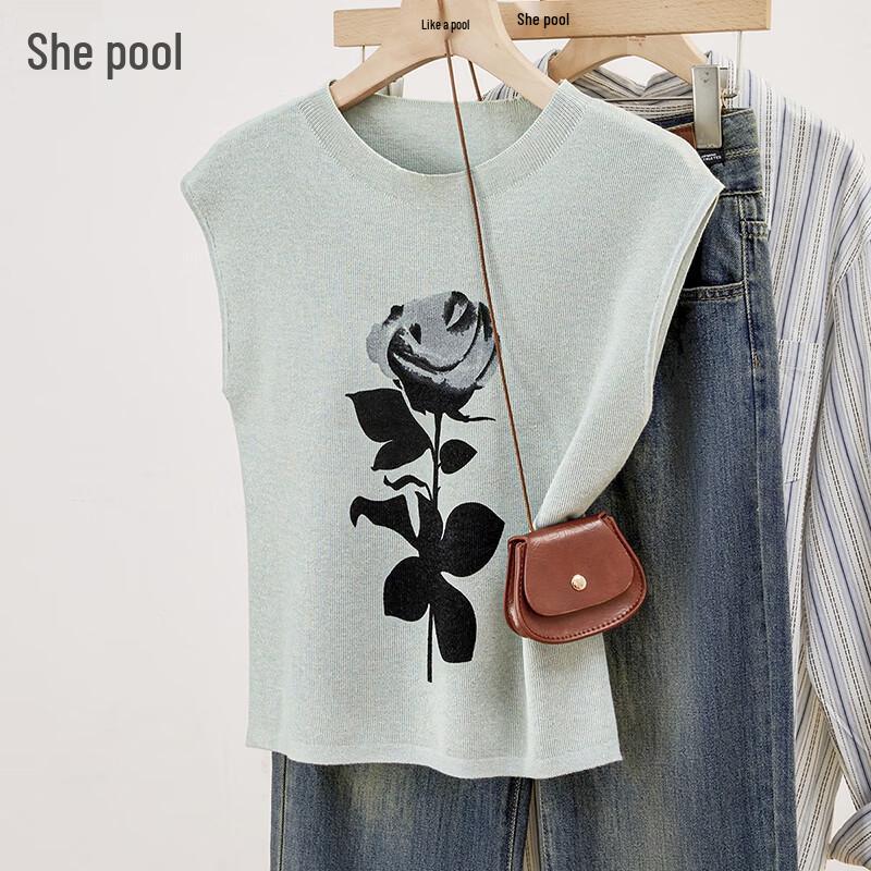 Women s Slim Fit Contrast Sleeveless Knit Top XL