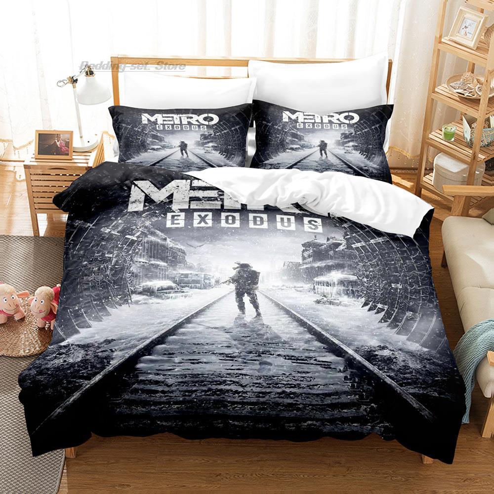 Metro Exodus Bedding Set Single Twin Full Queen King Size Bed Set Aldult Kid Bedroom Duvetcover Sets 3D Print Game Bed Sheet Set