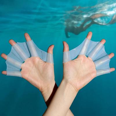 Schwimm-Flipboard-Trainingshandschuhe, Freistilrudern, Matrosenhandfläche, Silikonpolster, Handfläche mit Entenhandfläche, Fingerspitzen, Tauchausrüstung