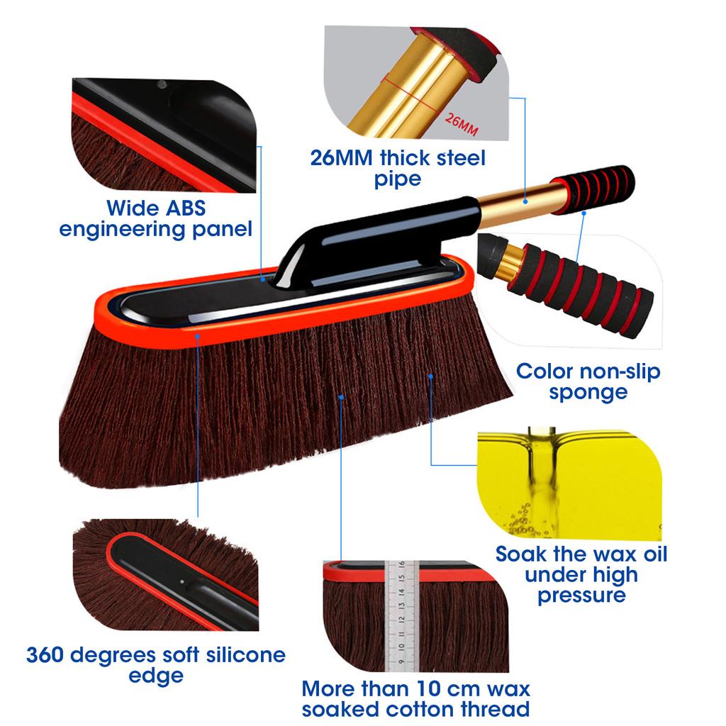 Car Dusting Duster Wax Brush Wipe Car Retractable Car Wash Tools Wax Mop Removable Dusting Duster