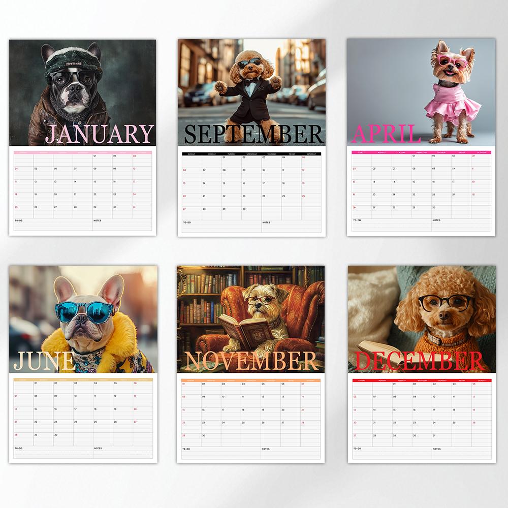 1pc, 2026 Super Large HD Dog Calendar - Love Dogs, 12 different designs, wall calendar, birthday, Christmas, New Year gifts