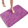 Machine Washable Rose Pattern Floor Mat Square Non-Slip Mat Coral Velvet Carpet  Bathroom