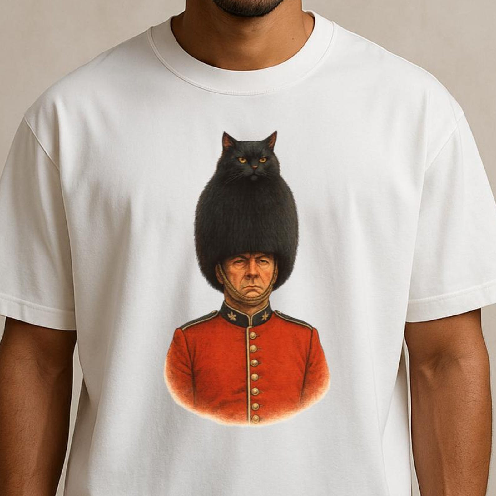 London Guard Cat Shirt: Funny British Humor Graphic Tee 3XL