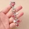 Keychain Pendant Rhinestones Inlaid Flower Imitation Pearls Charm Key Chain Zinc Alloy Key Ring Backpack Accessory