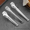 Stainless Steel Silicone Anti-Scald Food Tongs for Baking, Bread, Meat, Buffet, Three-Line Design