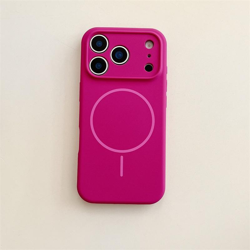Applicable to iPhone17 liquid silicone mobile phone case, thin ring magnetic suction 1514 Apple 16Promax protective case, new model.