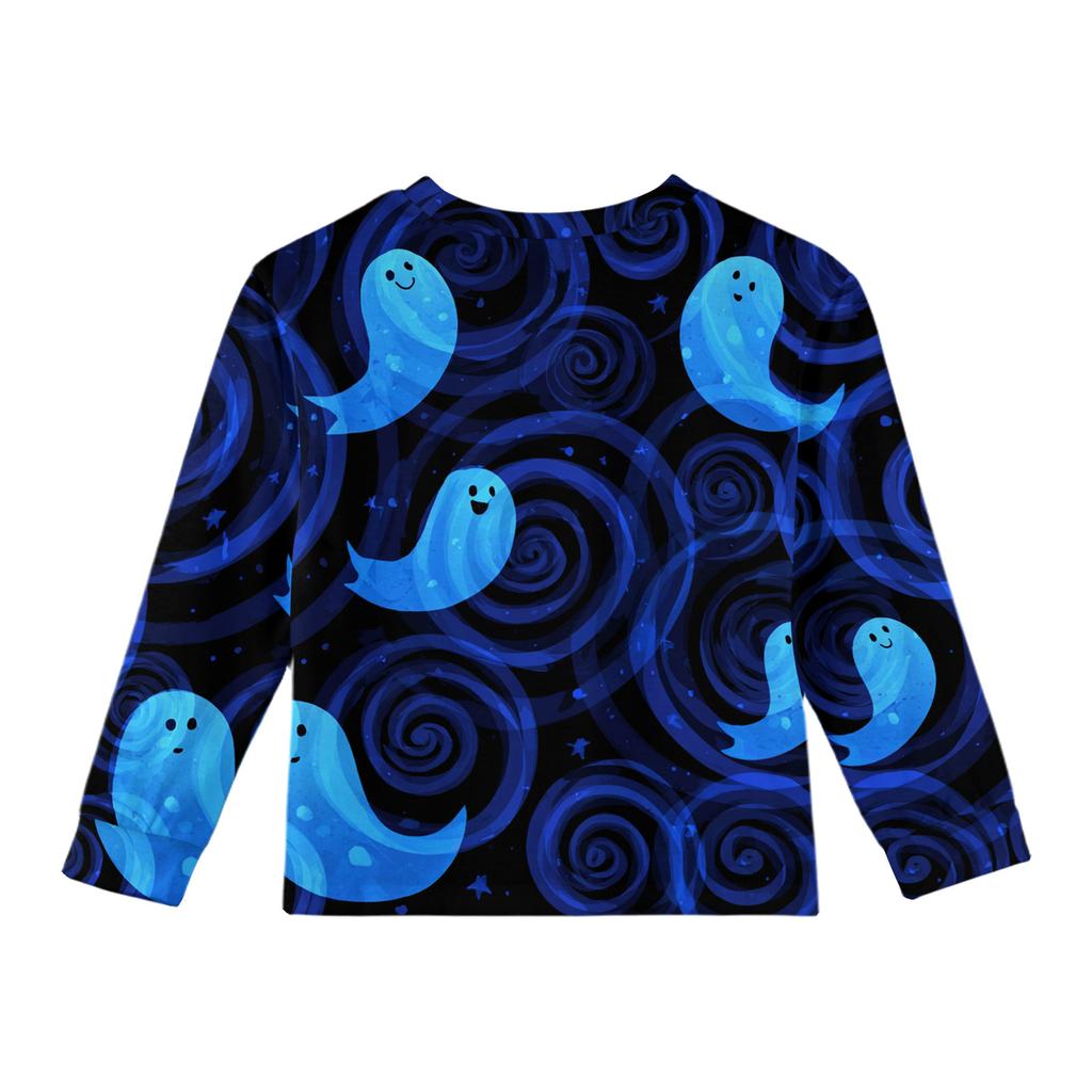 Jenters langermet bluse - Rund hals myk midje tunika