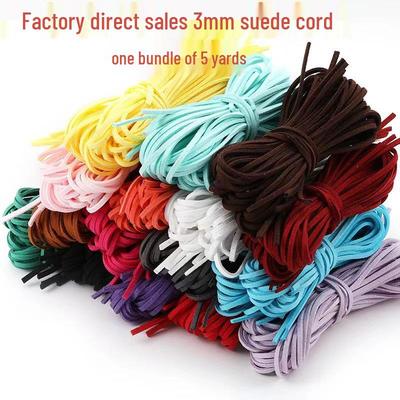 Koreanische gelockte Wildleder-Rindsleder-Kordel, 3 mm breit, für DIY-Handarbeiten und Dekorationen