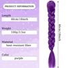 18palcové fialové pletené vlasy Ponytail Rozšíření Paruka Sponka do vlasů Ponytail Krabí sponky do vlasů pro děti Párty Cosplay Použití Fialová paruka