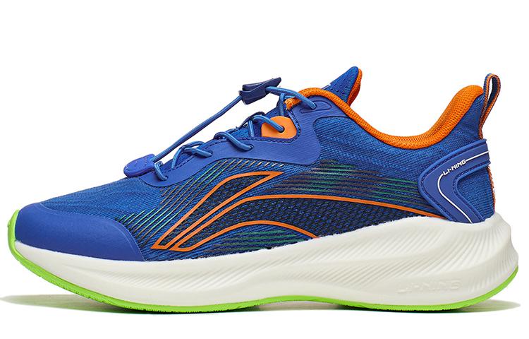 Li Ning YOUNG Star Cluster Li Ning BOOM Technology Slip Resistant Cushioning Low top Kids Running Shoes Blue White YKFT062-1 31